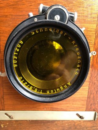 Deardorff 8x10 View Camera,  10 film slides,  2 lens,  wood case,  vintage tripod. 5