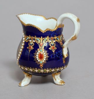 A WONDERFUL ANTIQUE 18thC FRENCH SEVRES JEWELLED FRENCH PORCELAIN CREAM JUG 4