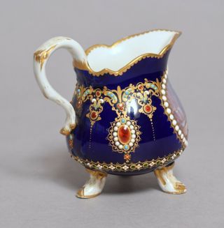 A WONDERFUL ANTIQUE 18thC FRENCH SEVRES JEWELLED FRENCH PORCELAIN CREAM JUG 5