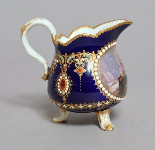 A WONDERFUL ANTIQUE 18thC FRENCH SEVRES JEWELLED FRENCH PORCELAIN CREAM JUG 6