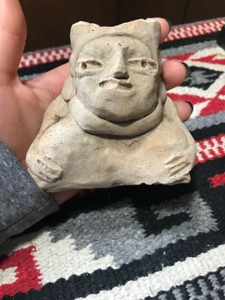 Mlc S2948 3 1/2” X 4” Human Clay Idol Offering Pot Artifact X Shively Americas