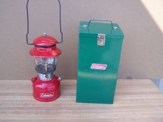 Vintage Coleman Red Lantern 200 / 1969 & Coleman Metal Case