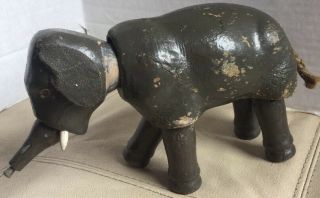 Antique Schoenhut Humpty Dumpty Circus Elephant 5.  5 " Wooden Circa 1900