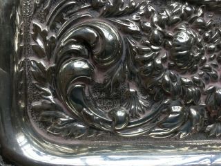 Large Antique Sterling Silver Repousse Dressing Tray Birmingham 1903 280 grams 4