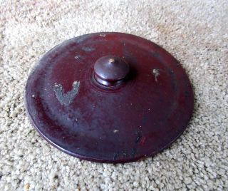Antique Crock Lid,  Albany Glazed 6 - 1/4 " Diameter,  Primitive,  Stoneware