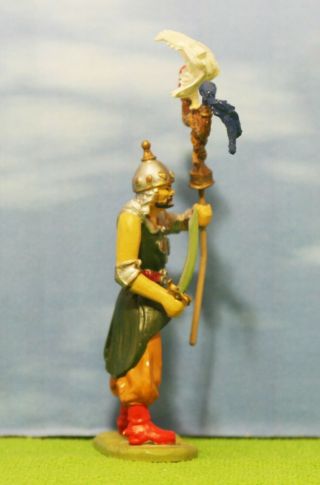 ELASTOLIN GERMANY - MONGOL WARRIOR WITH SWORD AND HEADED STAFF - FIGURE BEAUTY 4