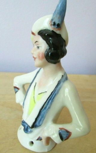 German Porcelain Art Deco Lady Half Doll - Vintage 3