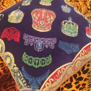 Vtg Gianni Versace pillow Made in Italy crown tiara royalty two sided 4