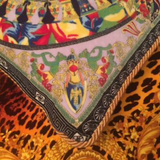 Vtg Gianni Versace pillow Made in Italy crown tiara royalty two sided 6