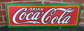 Coca Cola 1931 Porcelain Enamel Sign Rare Size 30 X 10 Nashville Sign Co Minty