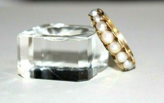 Vintage 9ct Gold & Pearls Full Eternity Ring.  Size M 1/2.