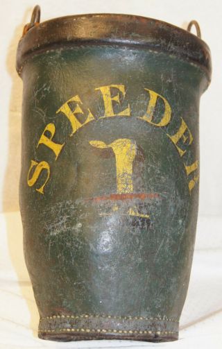 Antique Leather Fire Bucket (speeder)