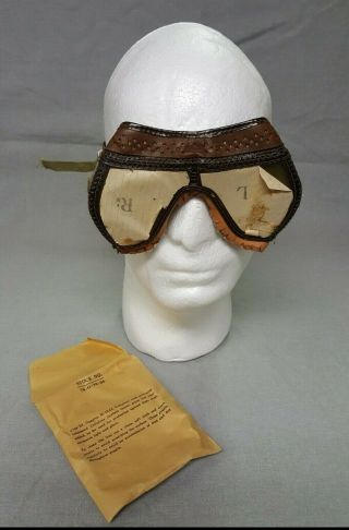 WW2 US Goggles M - 1943 Type III in Package Dated 1943 2
