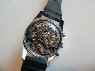 Vintage Men ' s Heuer Carrera Chronograph Black Dial Watch 10