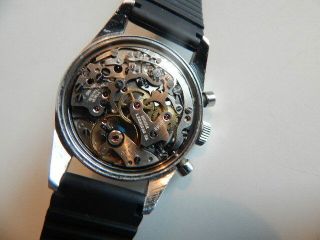 Vintage Men ' s Heuer Carrera Chronograph Black Dial Watch 11