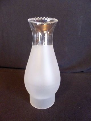 Frosted Glass Chimney Shade Scalloped Top 7.  75 " Tall
