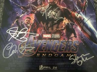 Avengers Endgame 13x18 Cast Signed Poster X17 Larson Downey Jr Evans Rare 2