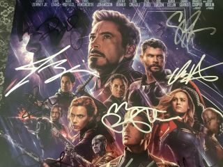 Avengers Endgame 13x18 Cast Signed Poster X17 Larson Downey Jr Evans Rare 3