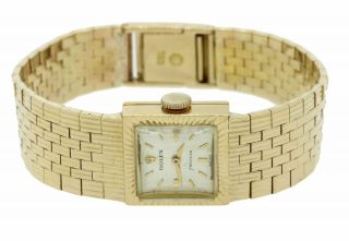 Ladies 1960s Vintage Rolex Precision Solid 18k Yellow Gold Square Watch 2157 2