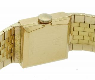 Ladies 1960s Vintage Rolex Precision Solid 18k Yellow Gold Square Watch 2157 7