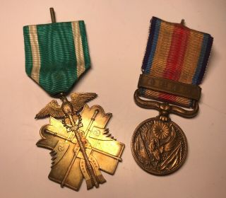Wwii Ww2 Japanese China Incident War Dispatch Medal Golden Kite 6th Class Silver