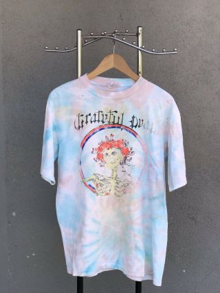 Rare Vintage 80s Grateful Dead Let It Grow Tie Dye Band T - Shirt Size Large