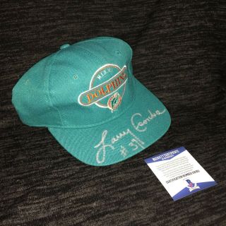 Larry Csonka Signed Autograph Vintage Nfl Dolphins Snapback Hat Bas G81901