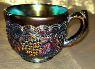 Antique Imperial Carnival Glass Punch Cup Grape Purple Unmarked