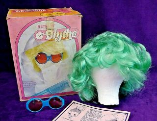 1972 Vintage Rare Blythe Lime Wig In Orig.  Box,  Sunglasses Instructions Bin
