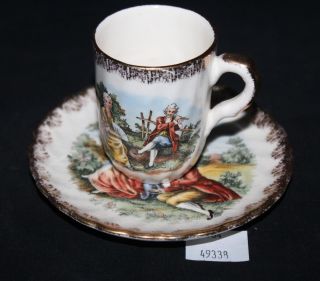 Thriftchi R.  M.  Gould Co.  Ceramic Tea Cup & Saucer W Couple Scene