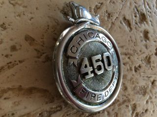 VINTAGE CHICAGO FIRE DEPARTMENT ANTIQUE OBSOLETE BADGE 450 2