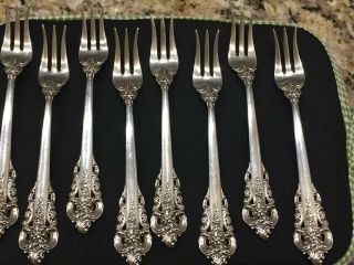 Wallace Grande Baroque Sterling Silver Cocktail Forks Set Of 8