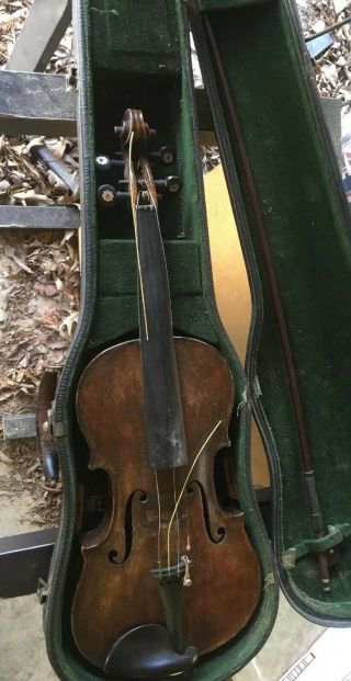 Late 1800s Early 1900s German Antique/vintage Violin & Bow Case