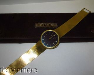 Vintage 18k Gold Girard Perregaux 578 Mg Mesh Bracelet Band Watch Mens 74g