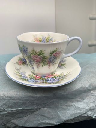 Vintage Royal Albert Wisteria Tea Cup And Saucer Sn 009
