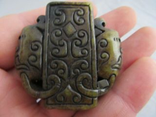 Ancient Chinese Hongshan Culture Old Jade Carved Amulet W12