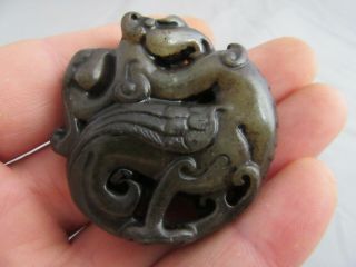 Ancient Chinese Hongshan Culture Old Jade Carved Amulet W13