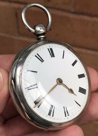 A Gents Large Early Antique Solid Silver Rack Lever Fusee Pocket Watch.
