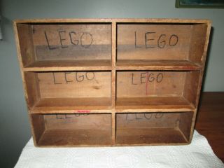 Vintage Wooden Crate Divided Box 16 " X12.  25 ",  3.  25 " Deep