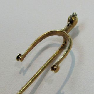 Awesome Antique 14k Solid Gold Spinning Spur Stick Pin