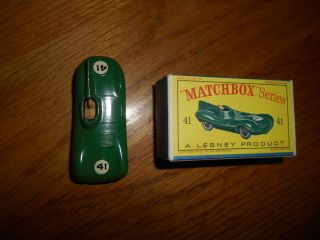 Vintage Lesney Matchbox 41b D - Type Jaguar Box Both