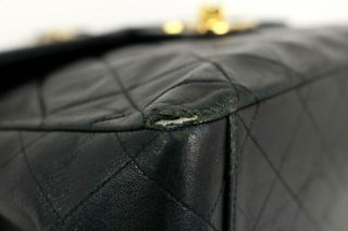 CHANEL Vintage Black Quilted Lambskin MAXI XL Logo Single Flap Bag GHW 6