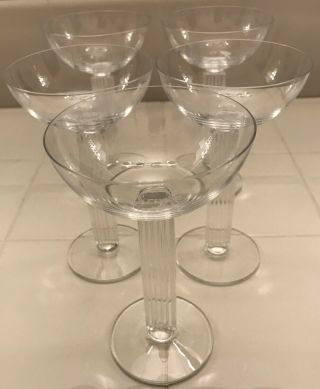Libbey " Embassy " 4900 5 Rare Stemware Champagne Coupe Or Tall Sherbet