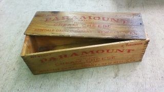 Vintage Cheese Crate Wooden Box Paramount Brand Has Top And Bottom