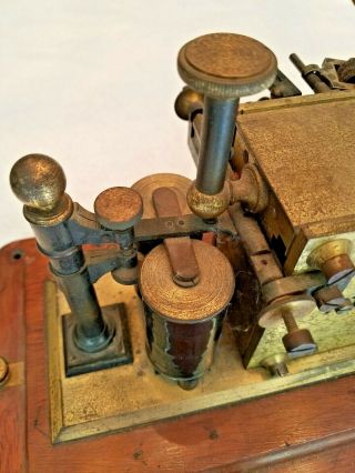 19th Century Vintage Signal Electric Printing Telegraph w/ Tape Wheel 1800 ' s 10