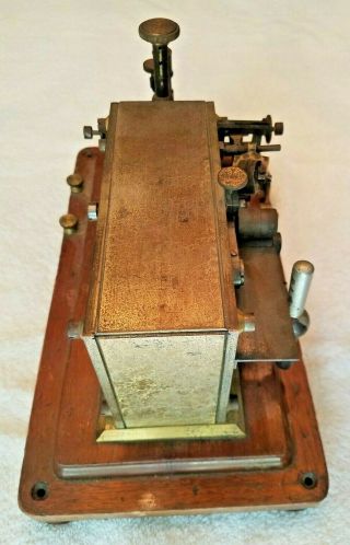19th Century Vintage Signal Electric Printing Telegraph w/ Tape Wheel 1800 ' s 6