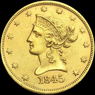 1845 - O Ddo Eagle Bu $10 Coronet Gold,  Nicely Uncirculated Error Rare