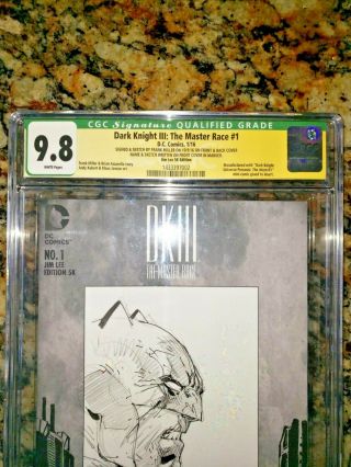 Dark Knight III The Master Race 1 CGC SS 9.  8 Sketch 1:5000 5k Jim Lee RARE 2