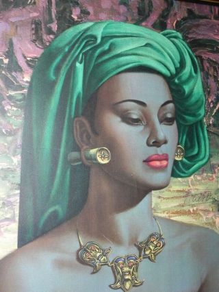 Vintage 1965 Vladimir Tretchikoff Balinese Girl print SIGNED by artist 3