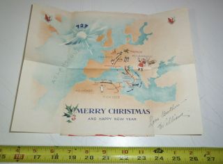 1944 Wwii V - Mail Christmas Card Us Army 727th Military Police 93th Gen.  Hospital